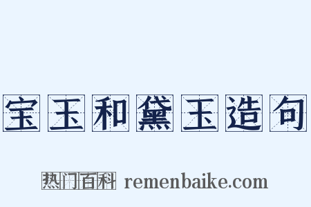 宝玉和黛玉造句是什么意思的图片